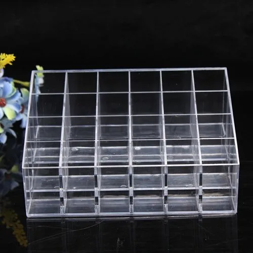 24 Trapezoid Clear Makeup Lipstick Stand Case Organizer 3