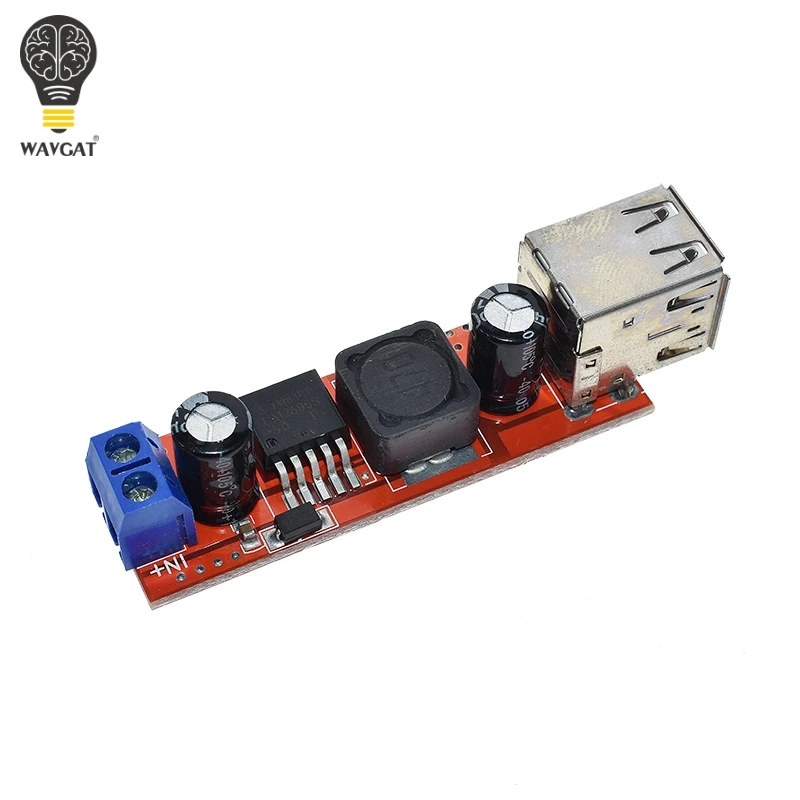 С источником питания от постоянного тока, 6 V-40 V до 5V 3A двойной USB зарядка DC-DC понижающий преобразователь модуль для автомобиля, мотоцикла, Зарядное устройство LM2596 двойной два порта USB