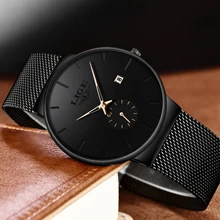  LIGE 2023 Fashion Mens Watches Top Brand Luxury Quartz Watch Men Casual Slim Mesh Steel Waterproof Sport Watch Relogio Masculino 