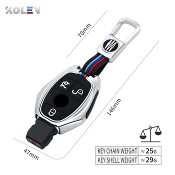 Custodia per chiave A distanza per auto in lega di zinco Shell Fob per Mercedes Benz A B C R classe G GLK GLA CLA W204 W251 W463 W176 accessori - Custodia per chiave A distanza per auto in lega di zinco Shell Fob per Mercedes