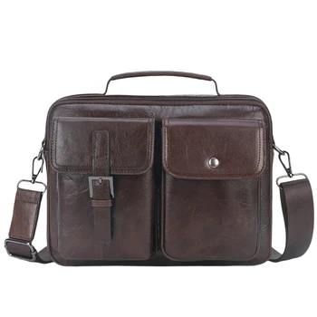 

Men Travel Business Handbag Leather Briefcase Male Laptop Bag High Quality Leather Shoulder Messenger Bags Office Briefcases Bag