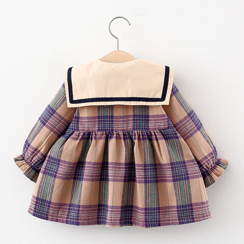 2024 Fall Newborn Baby Girl Dress Clothes Toddler Girls Princess Plaid Birthday Dresses For Infant Baby Clothing 0-2y Vestidos 3