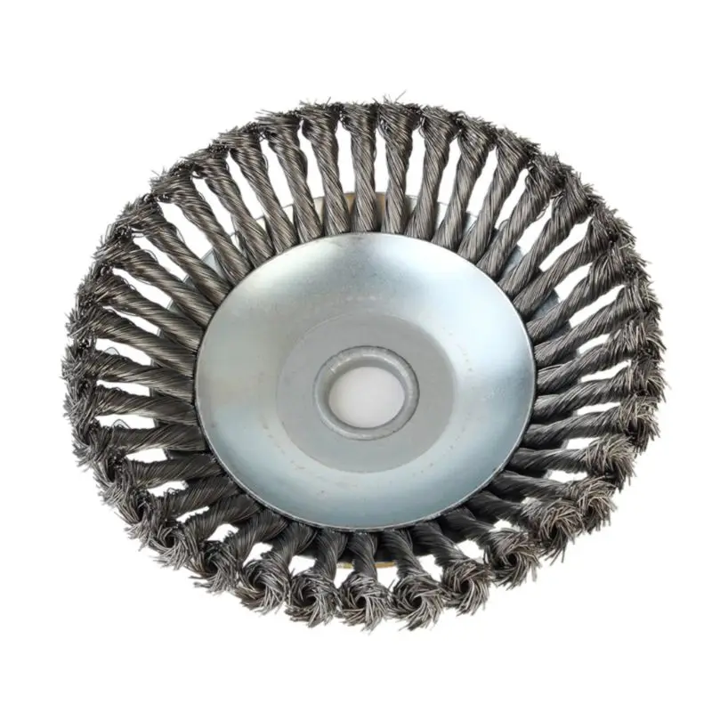 25MM Aperture 8 Inch Steel Wire Weeding Brush Twisted Wire Bowl Type Rotating Wire Wheel Weed Trimmer Brush 25MM Aperture 8 Inch Steel Wire Weeding Brush Twisted Wire Bowl Type Rotating Wire Wheel Weed Trimmer Brush