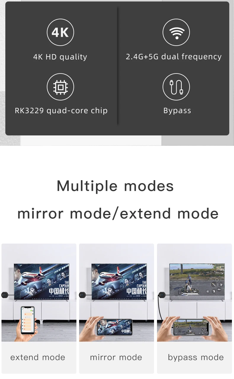 PX Quad Core 4K1080 Hdmi-Compatible Wireless Display Dongle WiFi Display