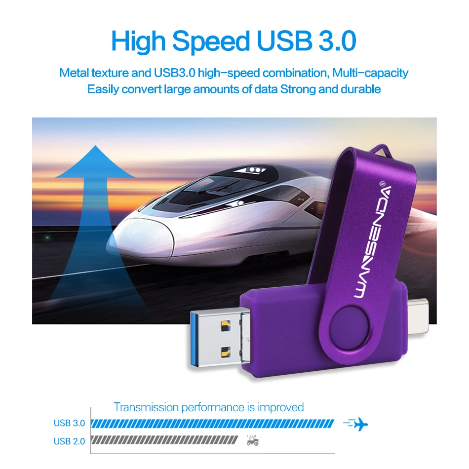 WANSENDA 3 in 1 OTG USB Flash Drive 512G Pendrive 256G USB Stick for Type C/Micro Pen Drive 128G 64G 32G USB3.0 Memory Stick usb flash drive flash drive type c pendrive