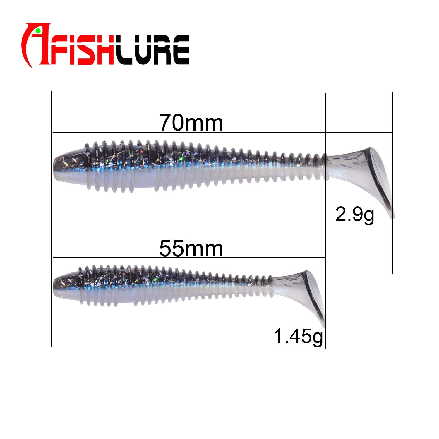 

Mini Soft Grubs Lure 3" 70mm/2.9g Worm Bait Wobblers Lure Fishing Pesca