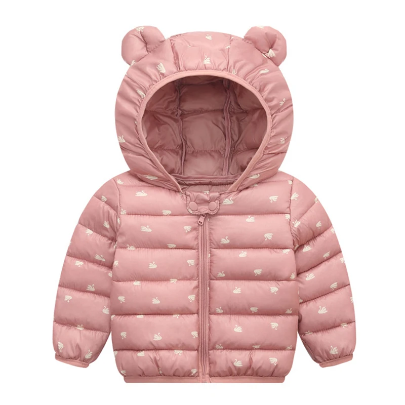 Куртки для младенцев; сезон осень-зима; куртки для новорожденных девочек; пальто для малышей; детская хлопковая теплая верхняя одежда с капюшоном для маленьких мальчиков - Цвет: Pink