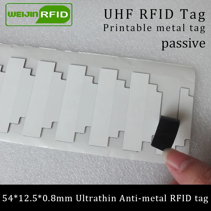 Ультратонкая метка UHF RFID 915 м 868 Monza R6 54*12 5*0 8 мм EPC6C IT фиксированные активы маленькая