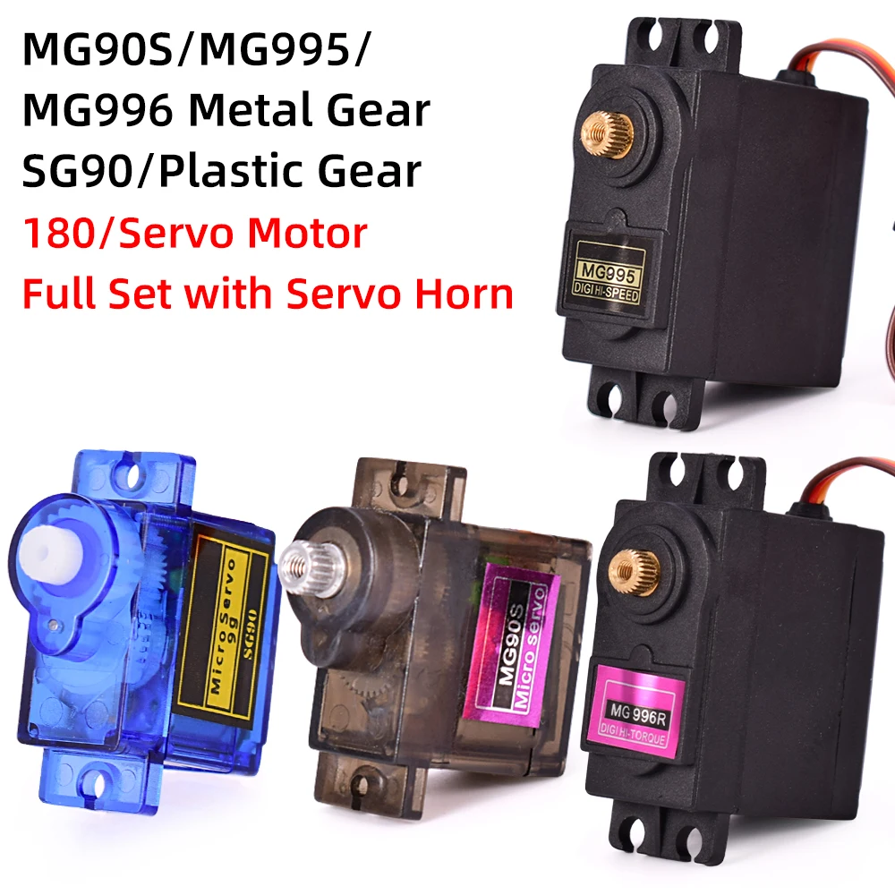 MG995 MG996r SG90 9g MG90s Metal/Plastic Gear 180 Degree Micro Servo Motor Set for RC Planes Boat DIY Accessories | Игрушки и хобби