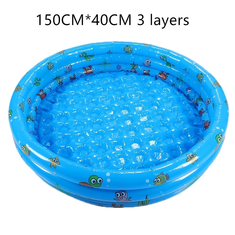 

100/130/150cm Thickened Inflatable Swimming Pool Round lovely Animal Printed Bottom Swimming Pool For Family Kids Baby Adult