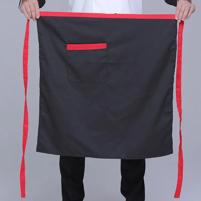 68x68 см Для мужчин Для женщин однотонные полосы средней длины фартук с карманом длинными завязками унисекс Повседневное шеф-повара Бейкер