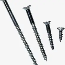 Black countersunk head/flat head self-tapping screws