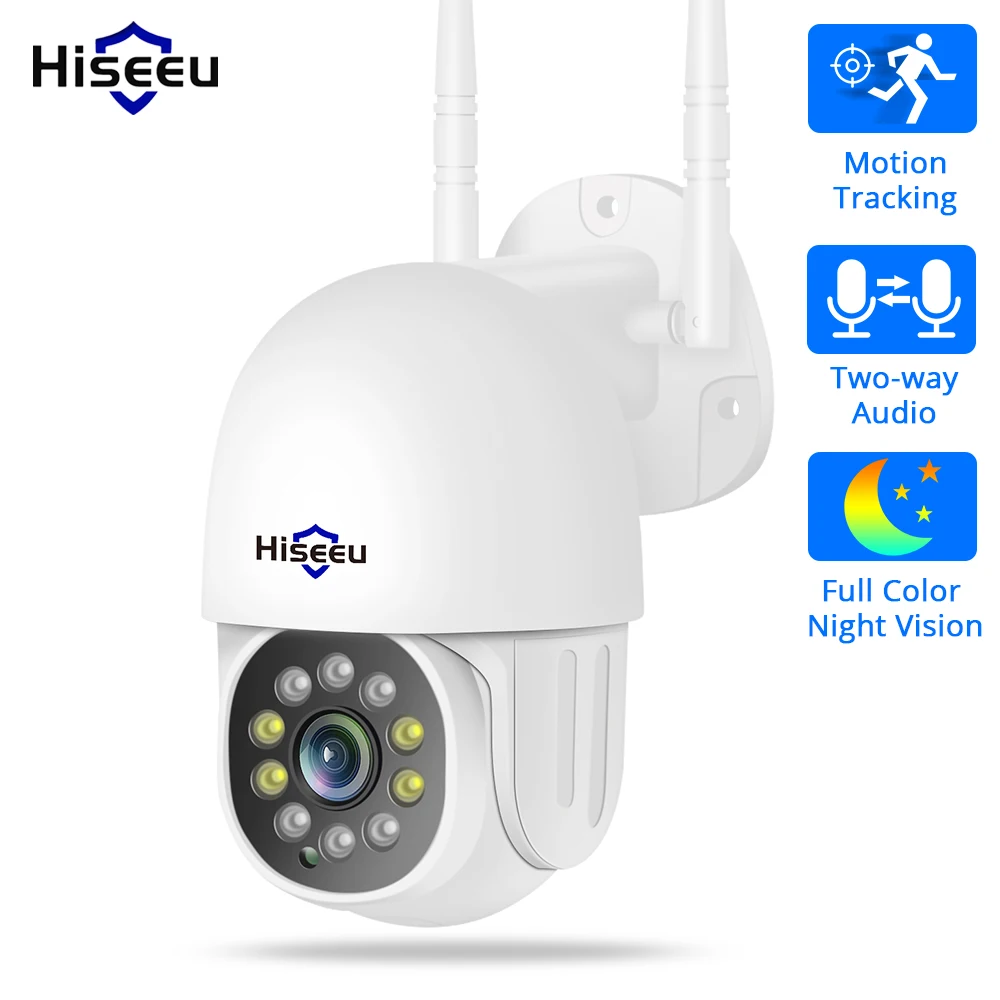 Скоростная купольная IP камера Hiseeu 1080P 2 МП PTZ Wi Fi уличная Беспроводная сетевая