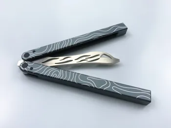 

Butterfly Trainer Knife Blade 420 steel Handle Knife Not Sharp Camping Hunting Knife Pocket Knife