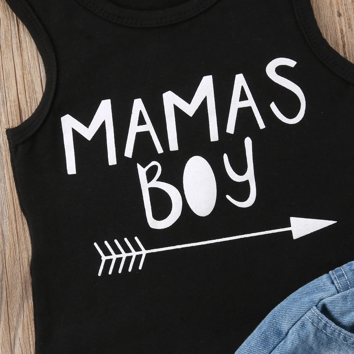 Mini Boss Sleeveless Hoodie and Denim Shorts 2pcs Set For Todddler and Baby Boy Clothes