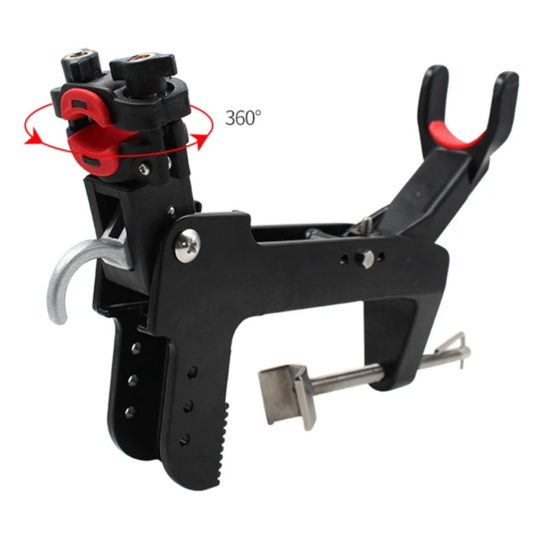 Aluminum Alloy+Nylon 360 Degree Rotatable Spinning Fishing Rod Fixed Holder Boat Fence Mount Kit Kayak Side Tackle