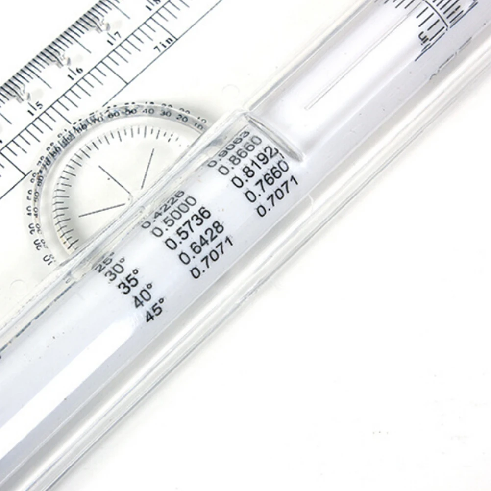 Clear Plastics Metric Parallel Multifunction Drawing Rolling Measurer Ruler x 1 