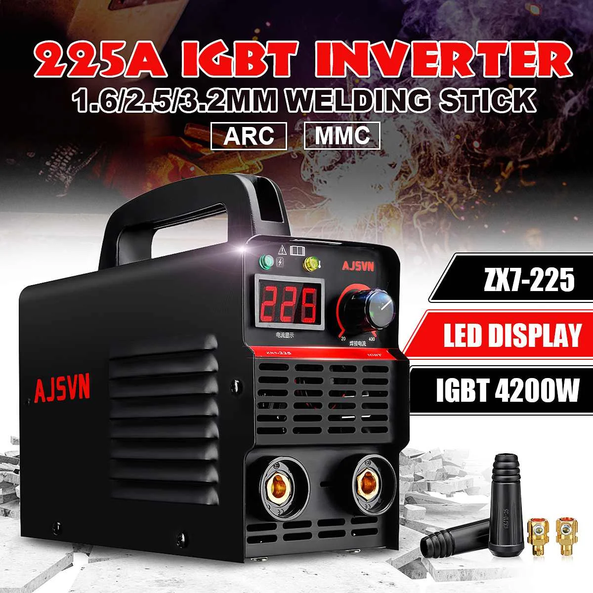 ZX7 225 LCD Display Electric Welding Machine 20A 225A 4200W Arc/MMA Inverter mini Portable Handheld IGBT Welder Digital Display|Arc Welders| - AliExpress