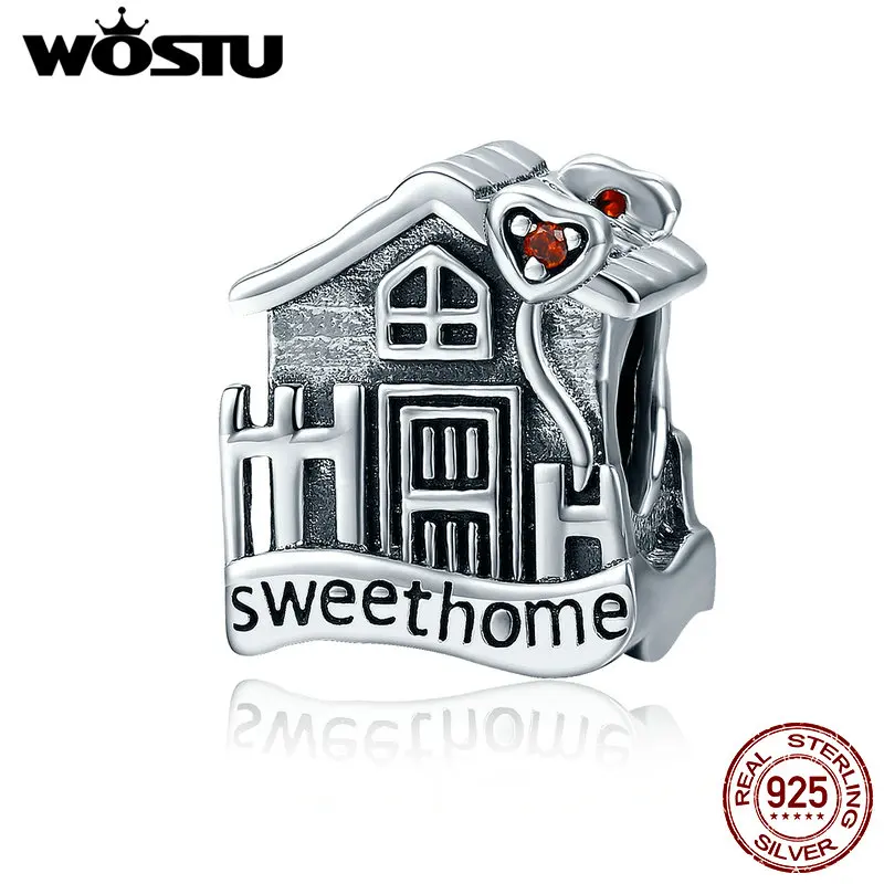 Женский браслет WOSTU из 100% серебра 925 пробы с бусинами для самостоятельного