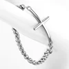 stainless steel new Cross charm Wheat bracelets 5/6mm Link Braided pulseira masculina Bracelet bangle For MENS gift ► Photo 2/4