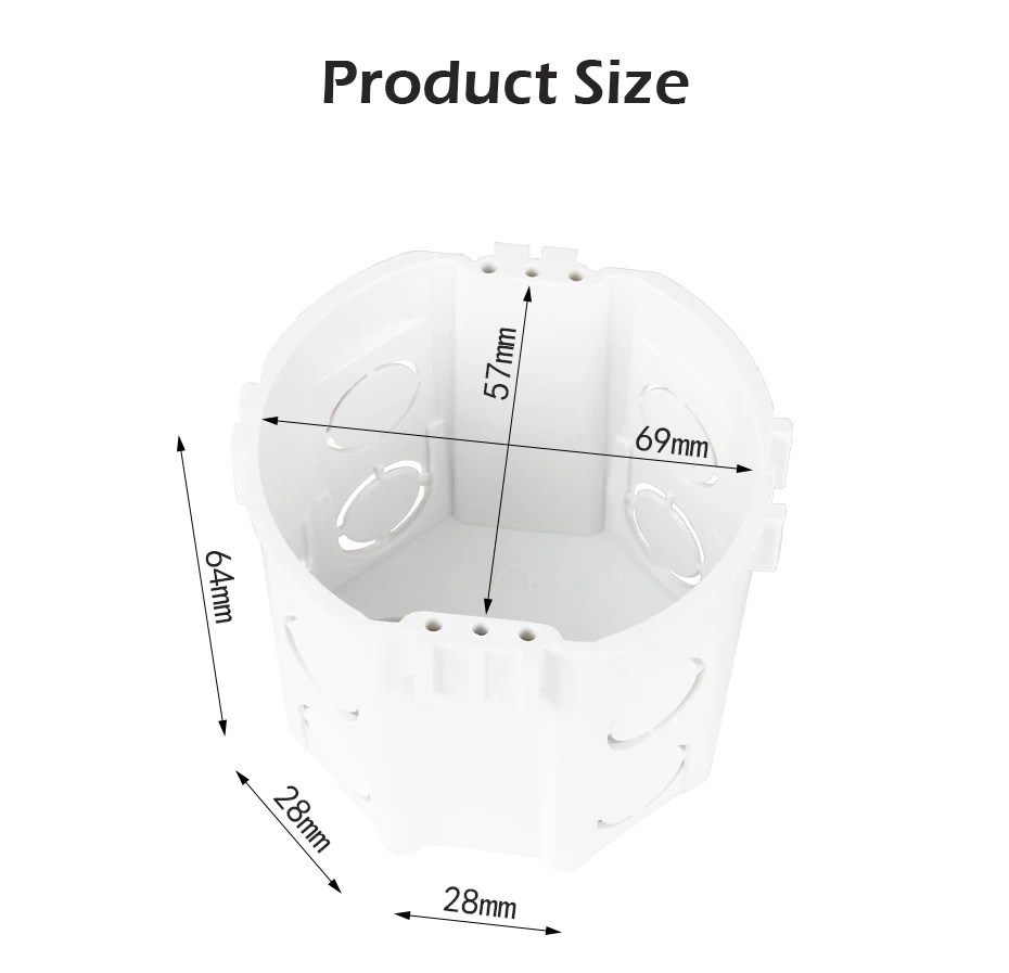 Esooli Горячая 73*62 мм ЕС Европейский стандарт кассета универсальная распределительная коробка для монтажа в стену для настенного выключателя и розетки задняя коробка Pop