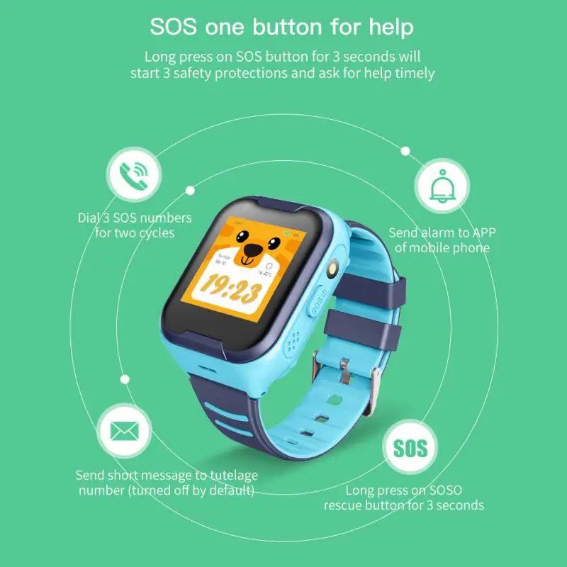 4G Net Smart Watch for Children with GPS Touch Screen SOS SIM Phone Call Waterproof Children 4