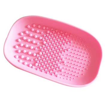 

Pink Brush Cleaner Cosmetic Make Up Washing Brush Gel Cleaning Mat Foundation Makeup Brush Cleaner Pad Tool