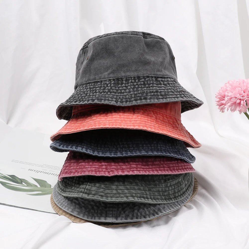 Bucket Hats for Men Women Washed Cotton Sun Hats Packable Beach Cap for Men 
