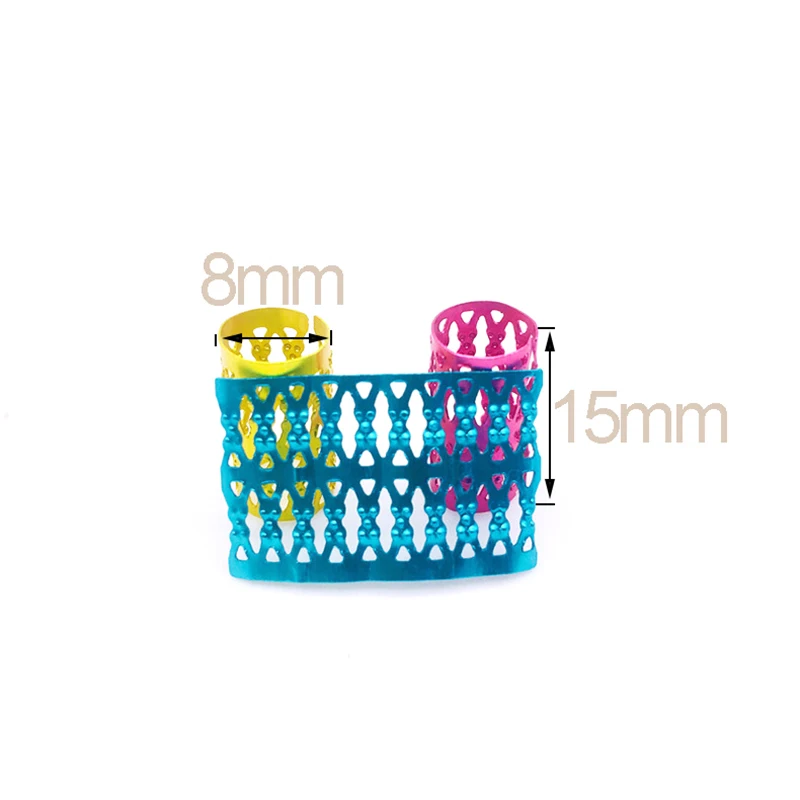 15mm Mixed Beads Adjustable Hair Braids Dreadlock Beads Adjustable Hair Braid Rings Cuff Clips Tubes Jewelry Accessories ring beads ring beads hair extensions tools hair braid accessories nano rings