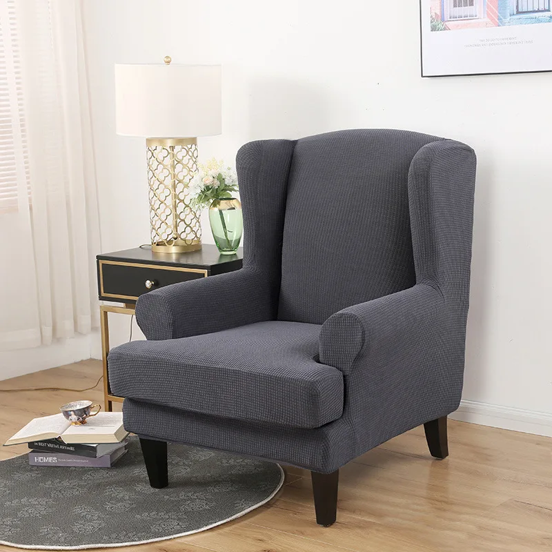 

Sloping Arm King Back Chair Cover Elastic Armchair Wingback Chair Wing Back Chair Cover Stretch Protector SlipCover Protector