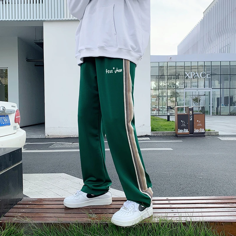 Spring/summer Men's High Street Fashion Casual tracksuit Men's Basic Side stripe wide leg breathable tracksuit Tracksuit wide leg pants wide leg sweatpants