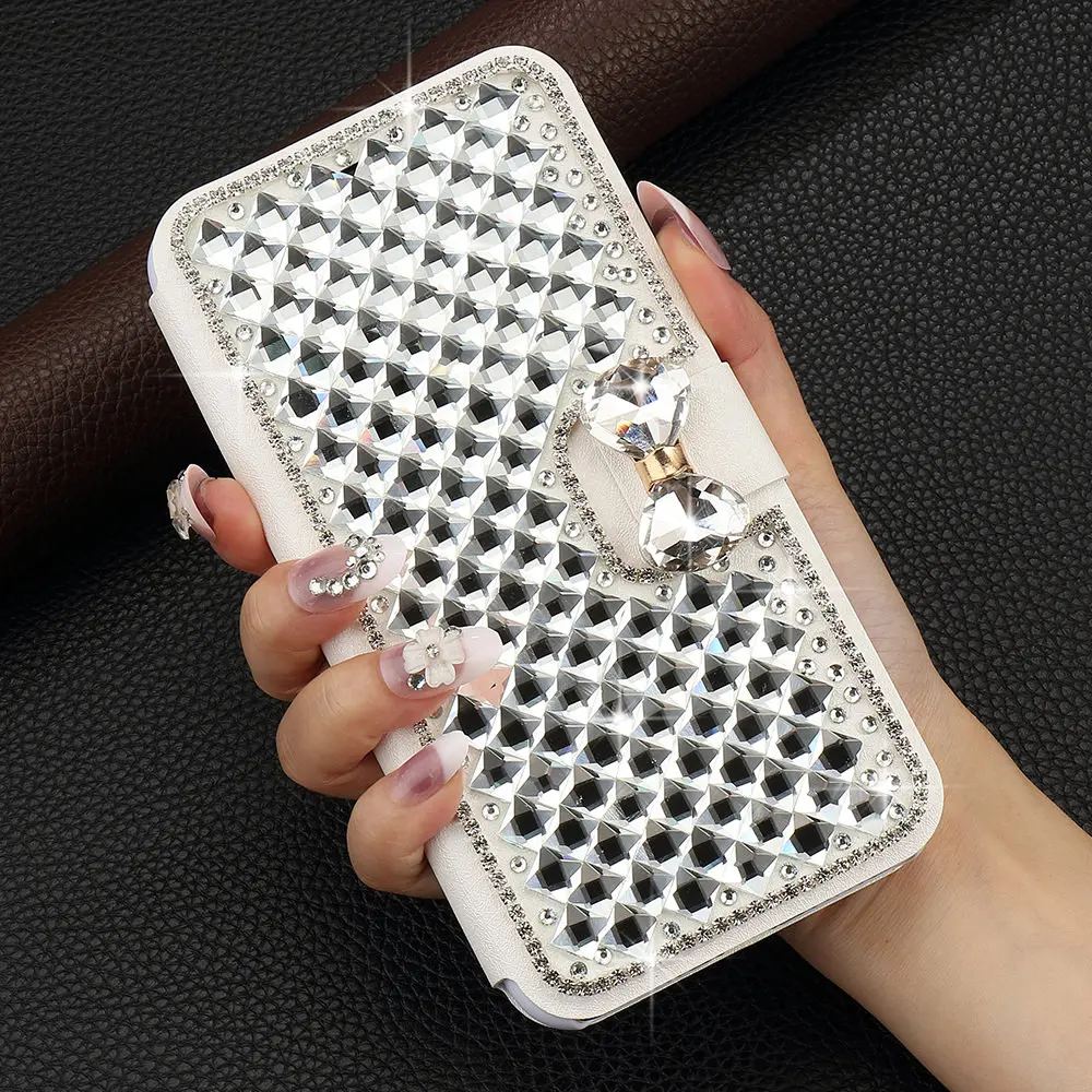 LLZ.COQUE Wallet Flip Case for Iphone 11 Pro X XS Xr Max 5 5S SE 6 6S 7 8 PLUS Glitter Rhinestone Leather Bling Diamond Cover | Мобильные