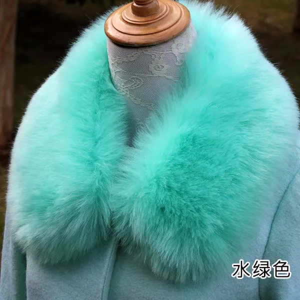 Qearlstar Women Scarf New Faux Fur Collar 55cm Women Children Jackets Coat Hood Fur Decor Shawl Soft Warm Luxury Scarves ZKG15