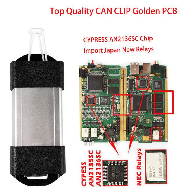 Лучшая Золотая боковая печатная плата может зажимать V188 с CYPRESS AN2135SC/2136SC чип A+ OBD2 диагностический сканер инструмент - Цвет: best quality