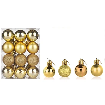 

24Pcs/Set 40mm Christmas Xmas Tree Ball Bauble Hanging Home Party Ornament Decor Grinding Design Hang Decorative Balls PVC