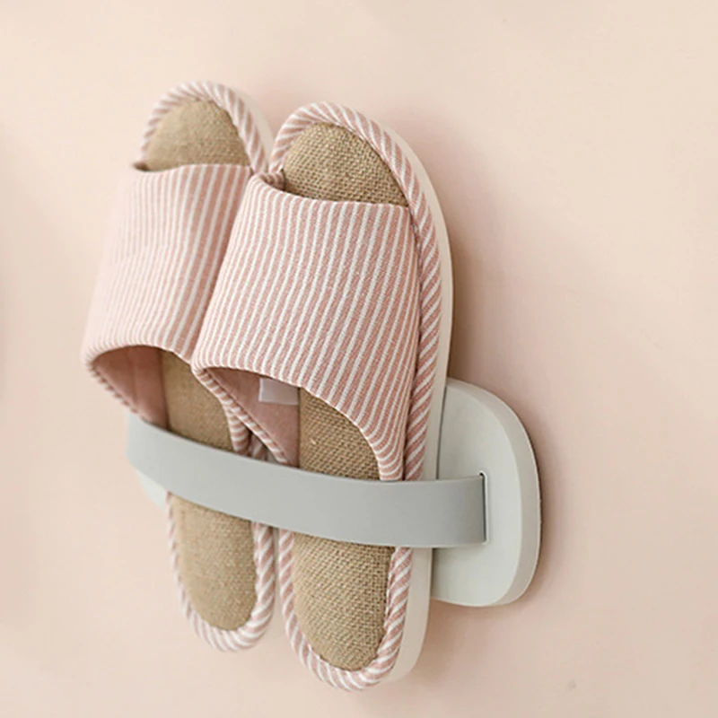 

Wall-mounted Shoe Rack Home Punch-free Shoe Racks Wall Paste Slipper Organizer Shoe Holder Storage Bathroom Organizer Tools