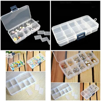 

10 Slot Adjustable Jewelry Rings Box Case Beads Craft Organizer Storage XIN-Shipping