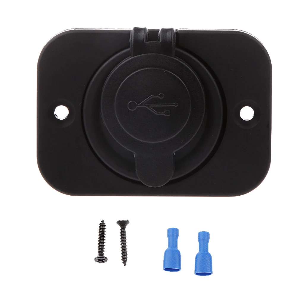 Car Motorcycle 2 Port USB 2.1A & 1A Power Outlet Plug Socket Charger Kit