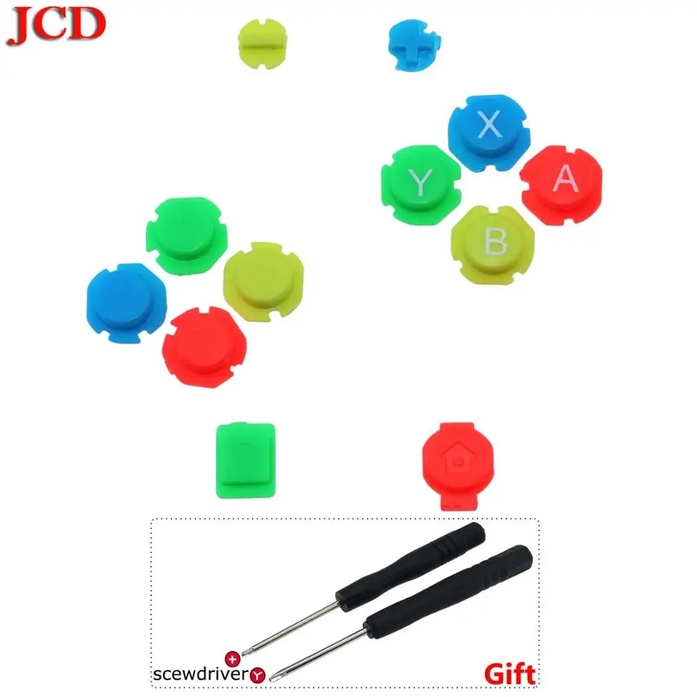 colorfull buttons JCD черный 3D аналоговая Ручка Джойстик Кулисный джойстик сенсор модуль для переключателя NS контроллер Запчасти для ремонта DIY цветные кнопки - Цвет: colorfull buttons