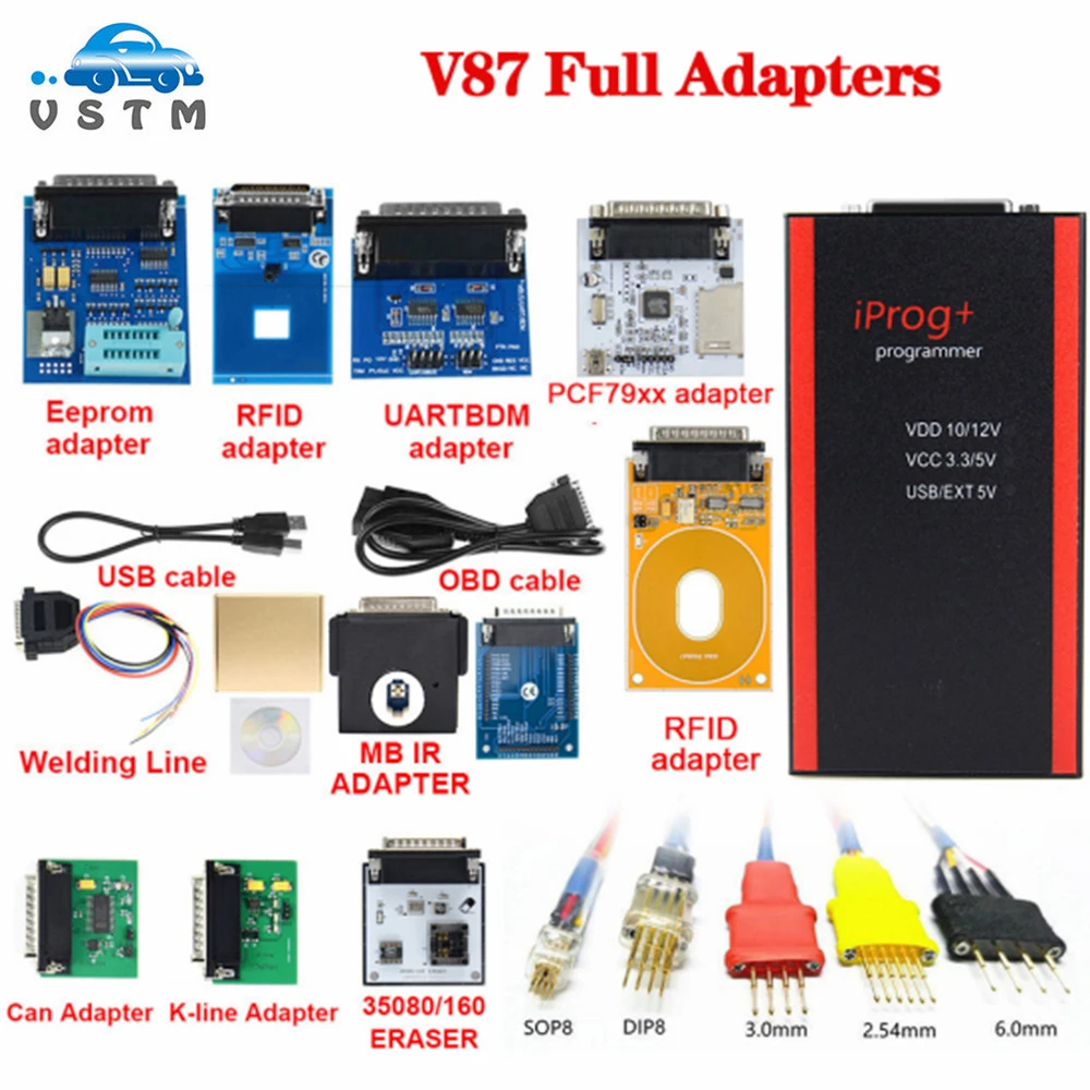 2022 New V87 Iprog Key Programmer Support IMMO+ Iprog Pro Till 2021 Replace Carprog/Digiprog/Tango wt New IR MB adapter temperature gauge