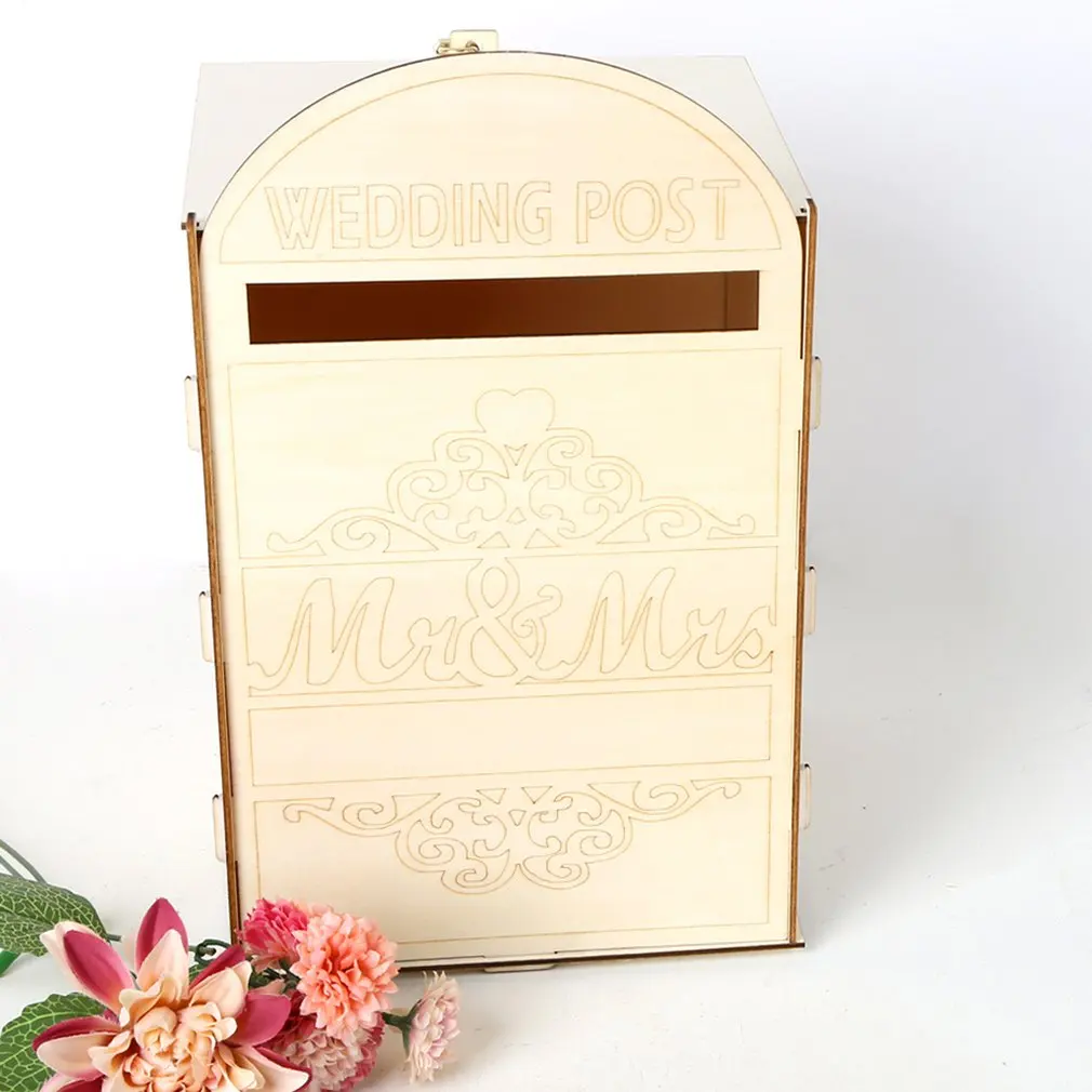 Wooden Wedding Supplies Mailbox Royal Post Style Decoration Wooden Wedding Creative Letter Box Crafts Decoration