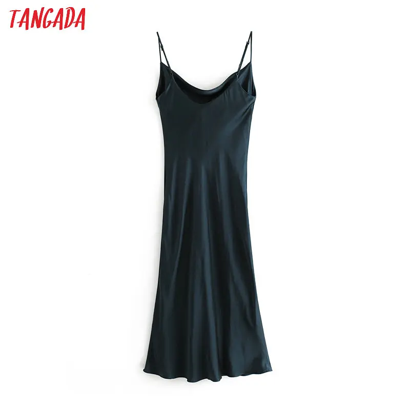Tangada модное женское однотонное Новогоднее вечернее платье без рукавов с ремешком, регулируемое винтажное, женские сексуальные миди платья 3H186