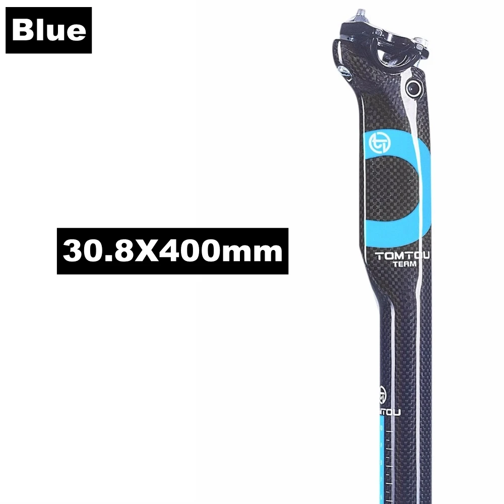 Blue 30.8X400mm TOMTOU супер светильник труба из углеродистого волокна 3K из углеродного волокна велосипед нарушая ветер Подседельный штырь для горного велосипеда подседельный штырь 27,2/30,8/31,6 мм Горный Дорожный Велоспорт Запчасти - Цвет: Blue 30.8X400mm