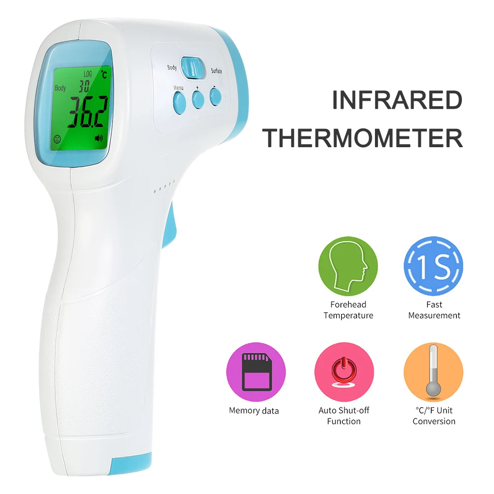 

cz us stock Non-contact Infrared Thermometer Digital Forehead Baby Thermometer Body Temperature Fever Alarm for Baby Adults