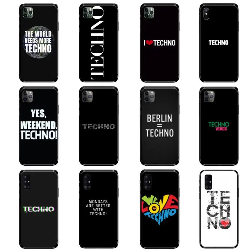 

Techno Music Phone Case for iPhone 11 12 pro XS MAX 8 7 6 6S Plus X 2020 XR mini