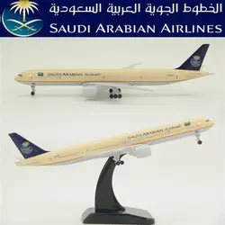 19 см 1:400 Boeing B777-300 модель Саудовской Аравии AIRLINES с пластик база сплав самолета Коллекционная дисплей статическая модель