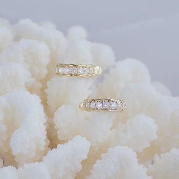 Bohemia Creative No Pierced Ear Earring for Women Vintage Inlaid Zirconia Ear Bone Clip Eearrings Wedding Jewelry for Bridal