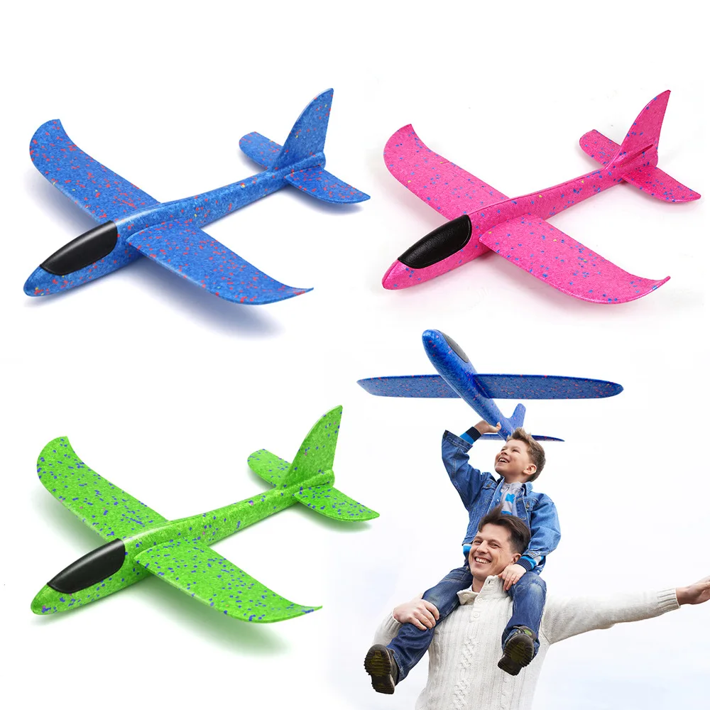 Avión planeador de lanzamiento manual de 48cm para niños, juguete de espuma inercial EPP, Juguetes Divertidos para exteriores