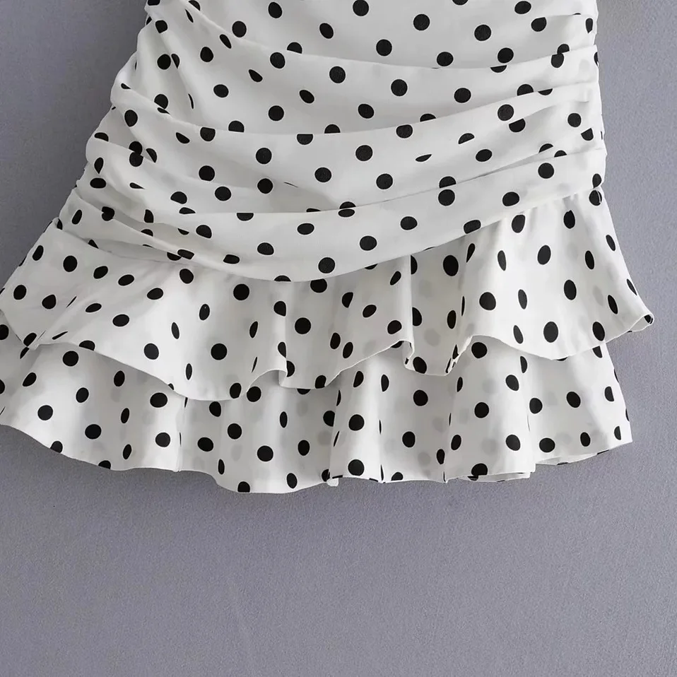 Beigerfayl Faldas Plisadas Verano юбка в горошек Faldas Mujer Moda Modis Асимметричная плиссированная юбка с оборками