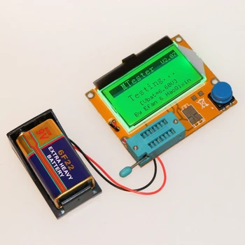 

OOTDTY 9V LCD Digital Transistor Tester LCR-T4 ESR Meter 12864 Backlight Capacitance A5YD